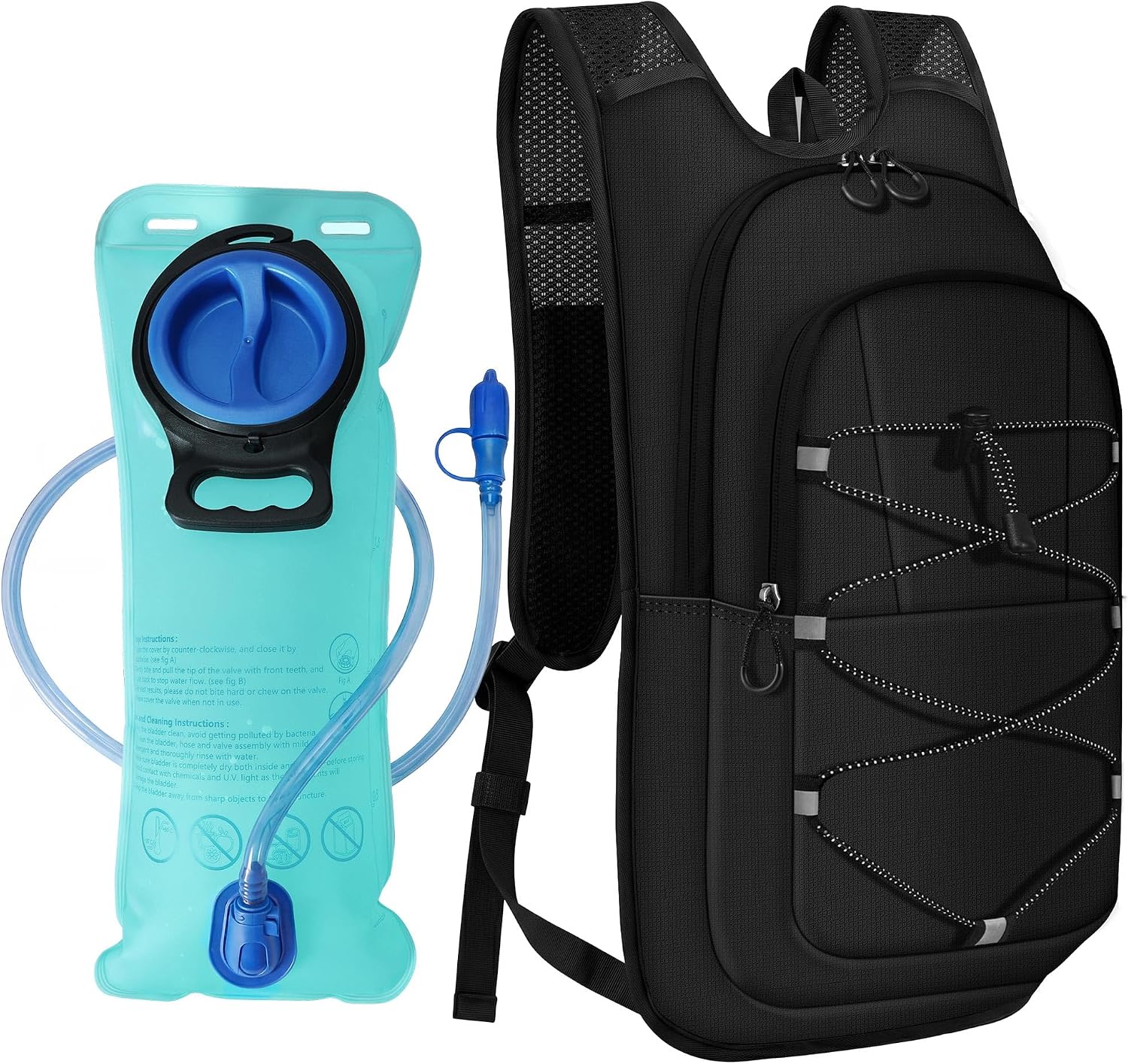 MIYCOO Hydration Backpack - Hiking Water Backpack with 2L Water Bladder | Running Hydration Vest Backpack for Men Women, Lightweight Hydration Pack for Hiking, Cycling, Climbing